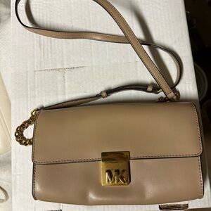 Michael Kors Beige Crossbody Bag with Gold Accents